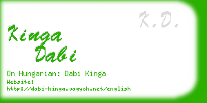 kinga dabi business card